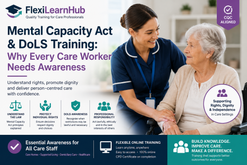 Mental Capacity Act and DoLS awareness training for care workers supporting dignity, individual rights, independence and person-centred care in health and social care settings.