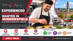 Experienced care home chefs wanted in Huddersfield and surrounding areas by ASL Catering Agency, with care home experience and own reliable transport required.