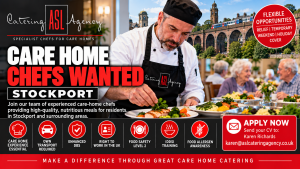 Experienced care home chefs wanted in Stockport by ASL Catering Agency, with care home experience and own transport required. Image Title: